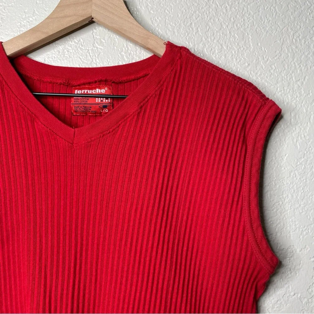 90s Ferruche Red Vest 100% Cotton